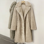 OFTBUY New Winter Clothes Women Fashion Long Warm Faux Fur Jacket Long Sleeve Artificial Fox Fur Coat Female Luxury Fake Fur Coat Lady