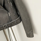 OFTBUY Fashion Faux Leather Jacket Female New Spring Autumn Long Sleeves Fake Leather Clothes Women Short Pu Leather Coat