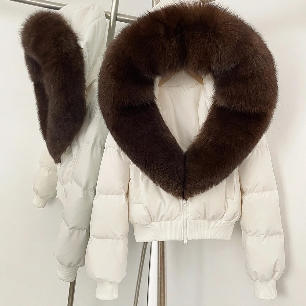 OFTBUY New Warm Thickened Autumn Winter Coat Women Short Real Fox Fur Duck Down Clothes for Women Natural Fur Puffer Coat Female