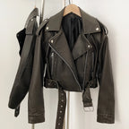 OFTBUY Fashion Faux Leather Jacket Female New Spring Autumn Long Sleeves Fake Leather Clothes Women Short Pu Leather Coat
