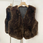 OFTBUY New Autumn Winter Luxury Clothes Outerwear Women's Real Rex Rabbit Fur Vest Fashion V-Neck Natural Fur Waistcoat Female