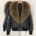 OFTBUY Zipper Luxury Warm Winter New Women's Puffer Jacket with Real Fox Fur Collar Fashion Outerwear Duck Down Coat Female