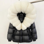 OFTBUY Big Real Fox Fur Coat Autumn Winter Clothes Women Warm Natural Fur White Goose Duck Jacket Female Hooded Puffer Jacket
