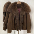 OFTBUY 100% Cotton Natural Fur Duck Down Coat Female New Winter Thick Warm Clothes Women Loose Real Fox Fur Puffer Jacket Lady