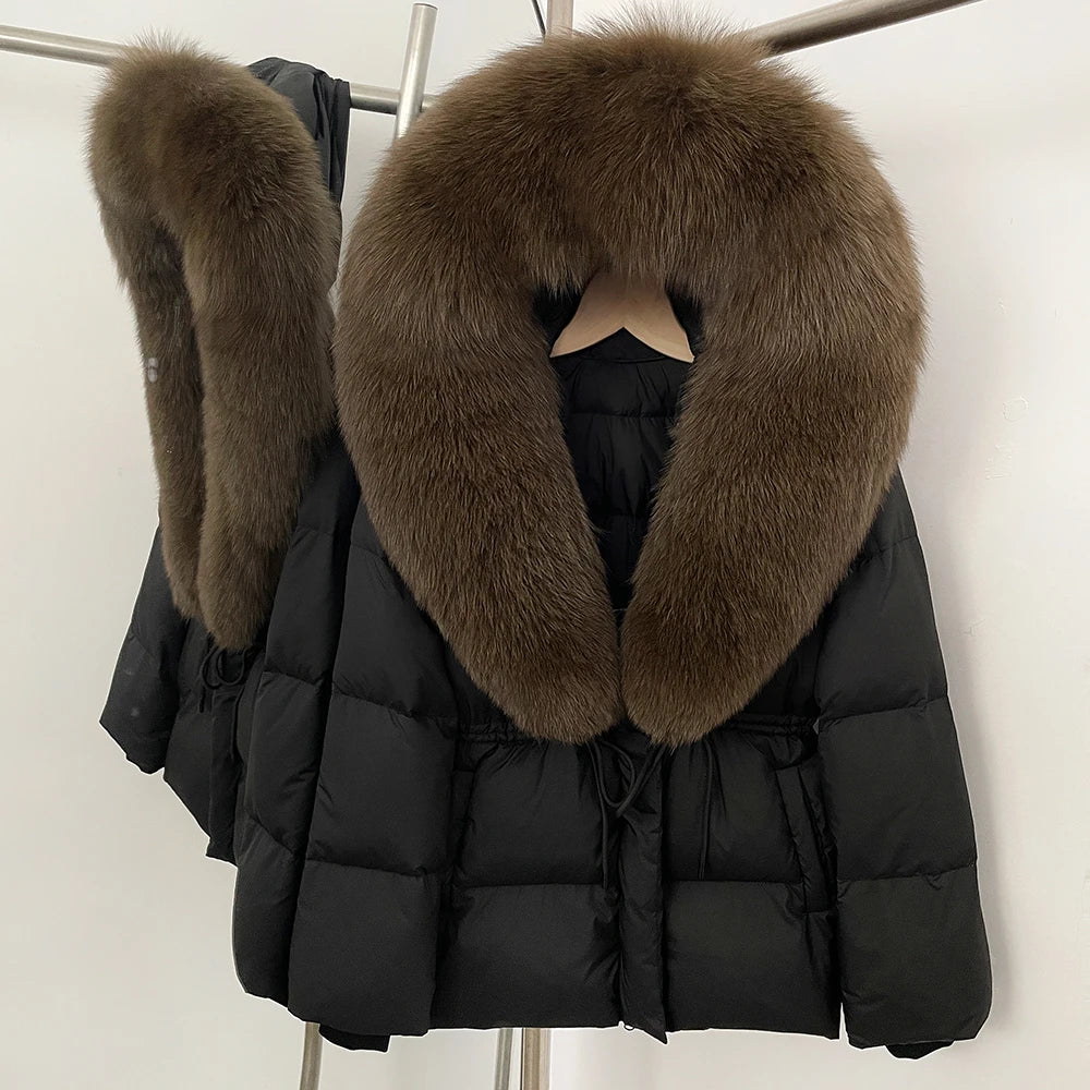 OFTBUY Big Real Fox Fur Collar Duck Down Coat Female New Winter Hooded Warm Down Clothes Women Natural Raccoon Fur Puffer Jacket