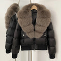 OFTBUY Real Fox Fur Collar Puffer Jacket Female New Winter Top Fluffy Clothing Thick Warm Natural Fur White Duck Down Coat Women