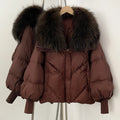 OFTBUY New Winter Loose Top Clothing Women Fashion Oversize Real Fox Fur Collar Duck Down Coat Female Natural Fur Puffer Jacket