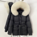 OFTBUY Hooded Real Fox Fur Down Coat Female New Autumn Winter Top Clothes Women Thickened Warm Natural Fur Fluffy Puffer Jacket