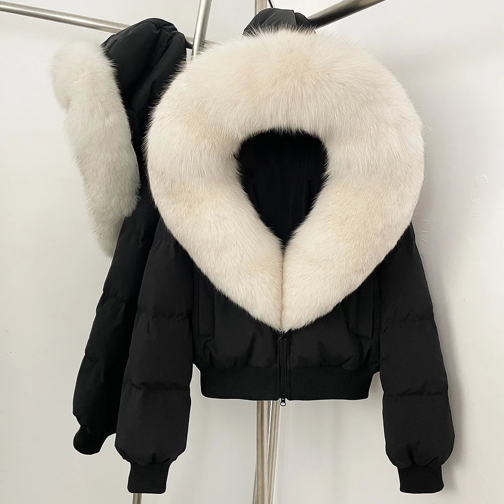 OFTBUY New Warm Thickened Autumn Winter Coat Women Short Real Fox Fur Duck Down Clothes for Women Natural Fur Puffer Coat Female
