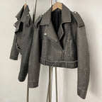 OFTBUY Fashion Faux Leather Jacket Female New Spring Autumn Long Sleeves Fake Leather Clothes Women Short Pu Leather Coat
