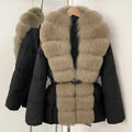 OFTBUY Big Natural Fox Fur Collar Puffer Jacket Female New Autumn Winter Thick Warm Clothes Women Fluffy Real Fur Duck Down Coat