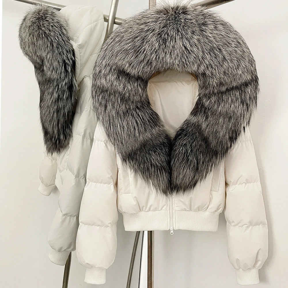 OFTBUY New Warm Thickened Autumn Winter Coat Women Short Real Fox Fur Duck Down Clothes for Women Natural Fur Puffer Coat Female
