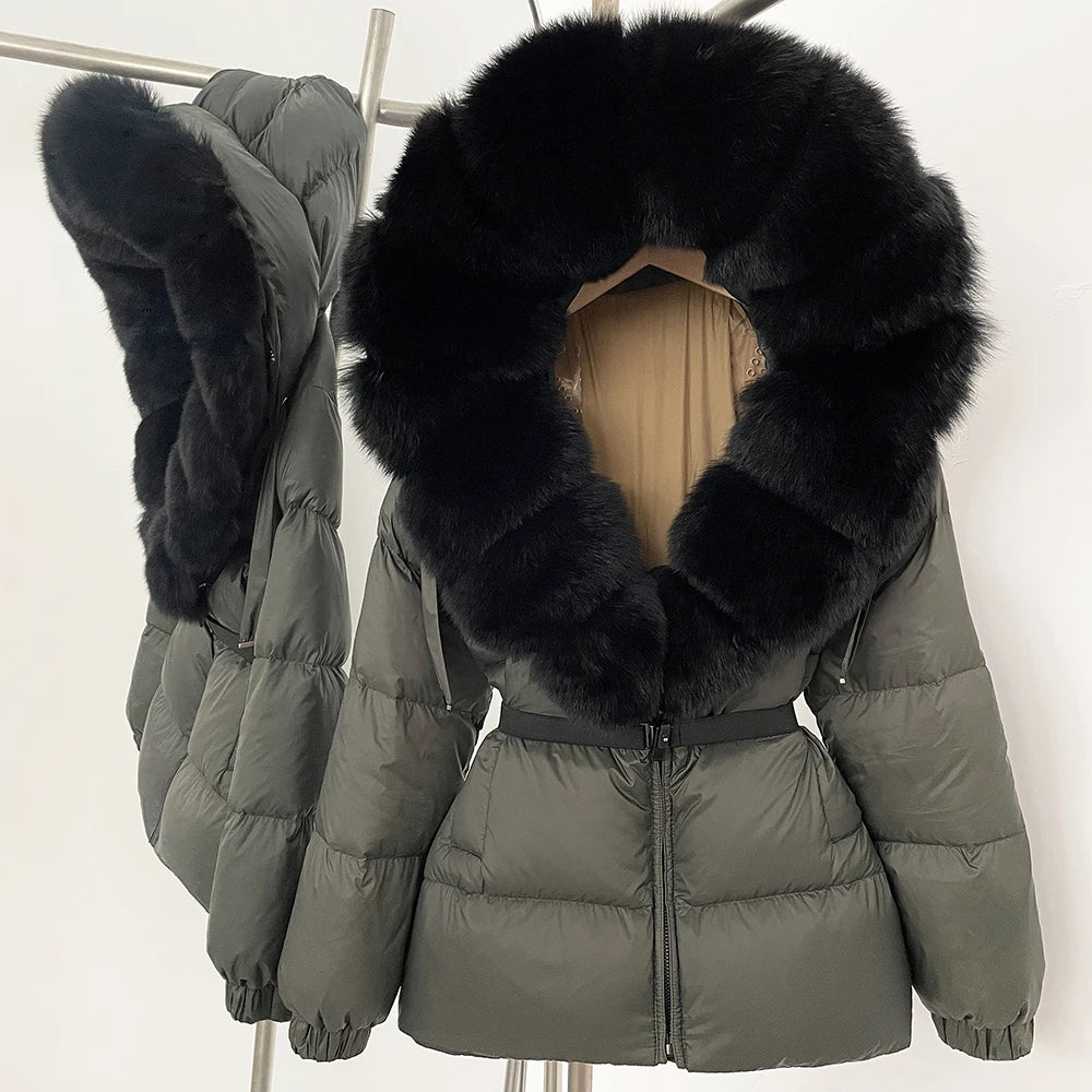 OFTBUY New Winter Clothing Puffer Jacket Women Parkas Waterproof Real Fox Fur Hooded Thick Warm 90% White Duck Down Coat Female
