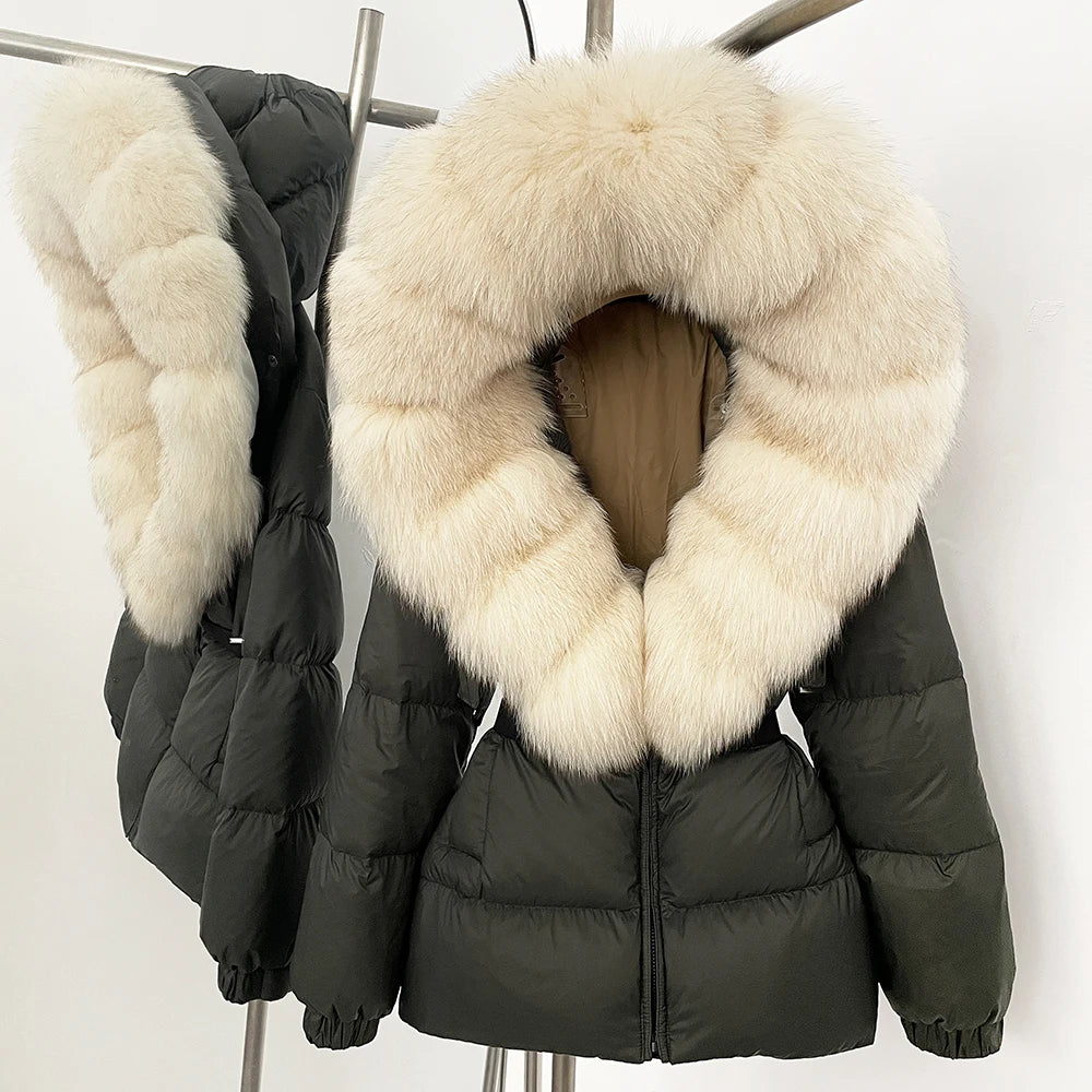 OFTBUY New Winter Clothing Puffer Jacket Women Parkas Waterproof Real Fox Fur Hooded Thick Warm 90% White Duck Down Coat Female