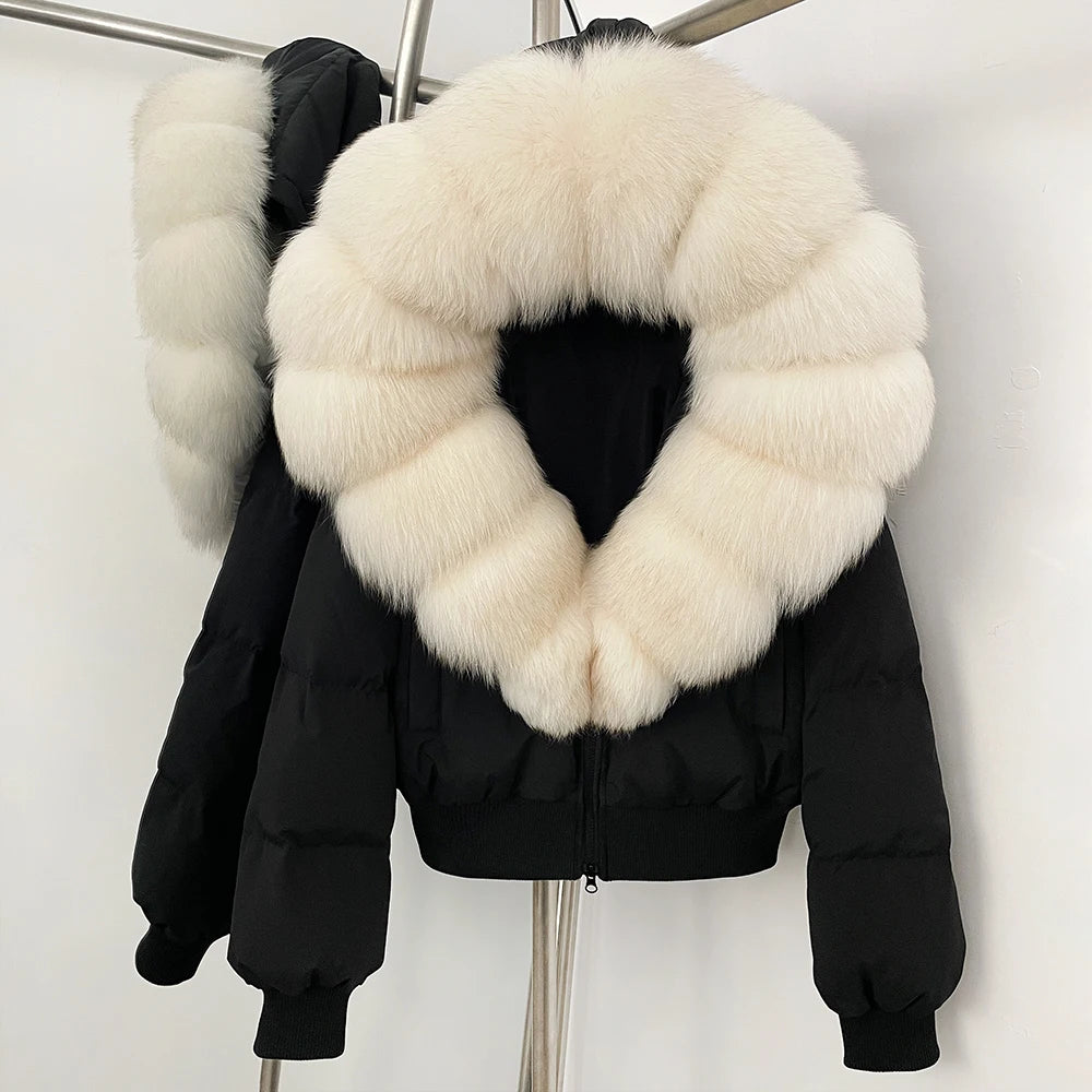 OFTBUY New Warm Thickened Autumn Winter Coat Women Short Real Fox Fur Duck Down Clothes for Women Natural Fur Puffer Coat Female