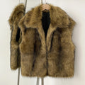 OFTBUY Factory Faux Fur Waistcoat Female New Winter Sleeveless Fake Fur Clothes Women Warm Thick Artificial Raccoon Fur Vest Coat