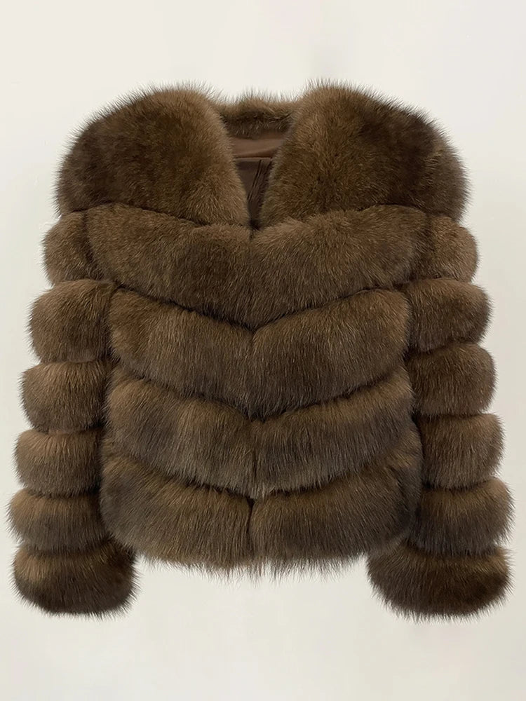 OFTBUY New Autumn Winter Clothing Warm Short Luxury Thick Black Natural Fox Fur Jacket Lady Fashion Real Raccoon Fur Coat Female