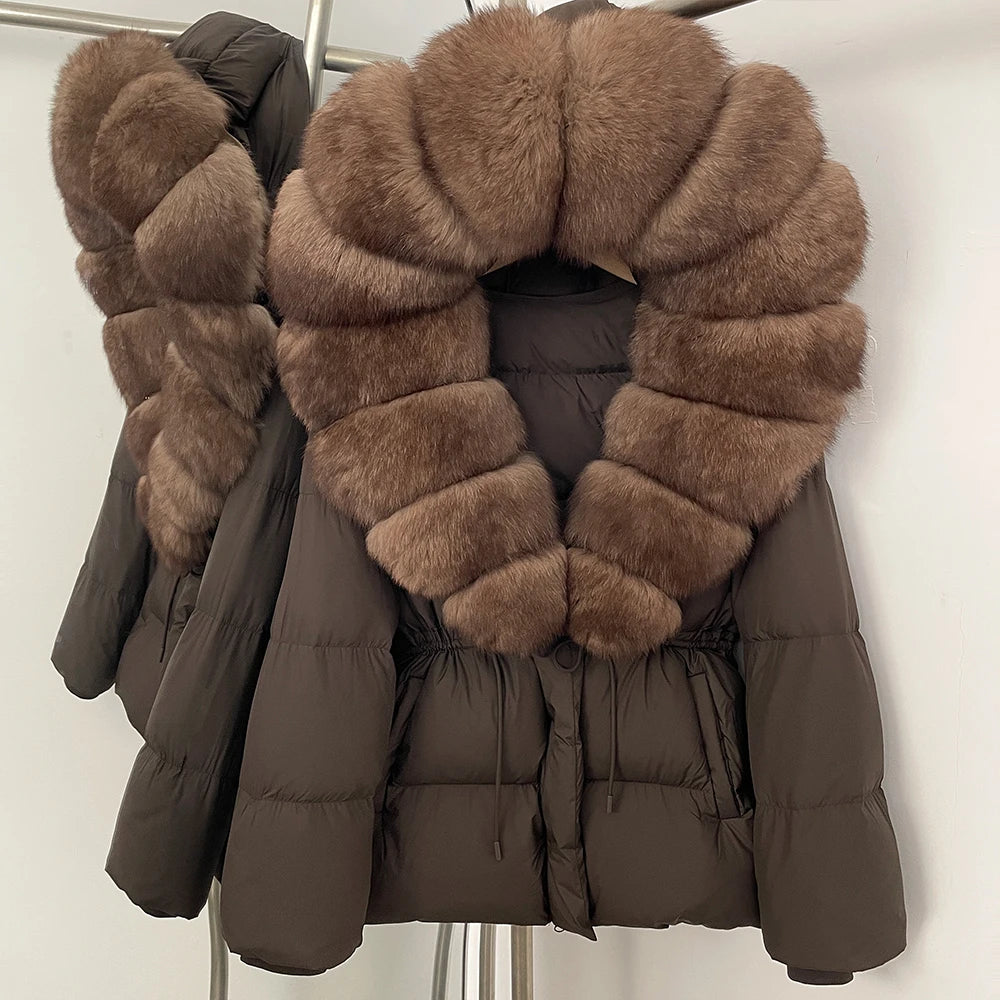 OFTBUY Big Real Fox Fur Collar Duck Down Coat Female New Winter Hooded Warm Down Clothes Women Natural Raccoon Fur Puffer Jacket
