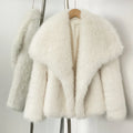 OFTBUY High Street Luxury Big Fur Collar Faux Fox Fur Jacket Female Overcoats Winter Clothes New Fashion Gradient Fluffy Fur Coat Women