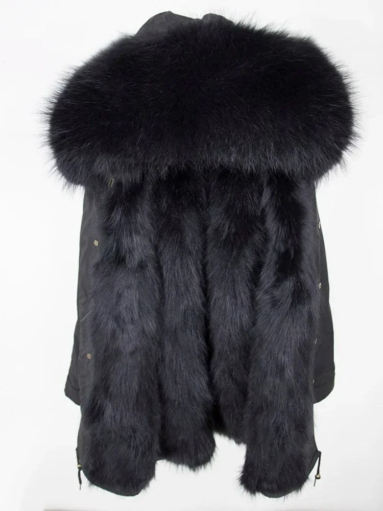 OFTBUY Real Fur Coat Winter Jacket Women Long Parka Waterproof Big Natural Raccoon Fur Collar Hood Thick Warm Real Fox Fur Liner coat
