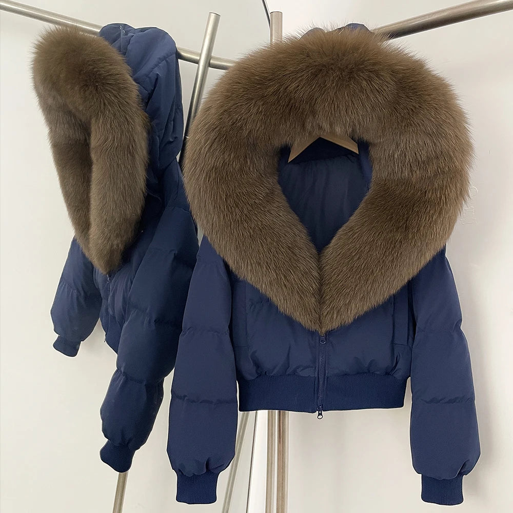 OFTBUY New Warm Thickened Autumn Winter Coat Women Short Real Fox Fur Duck Down Clothes for Women Natural Fur Puffer Coat Female
