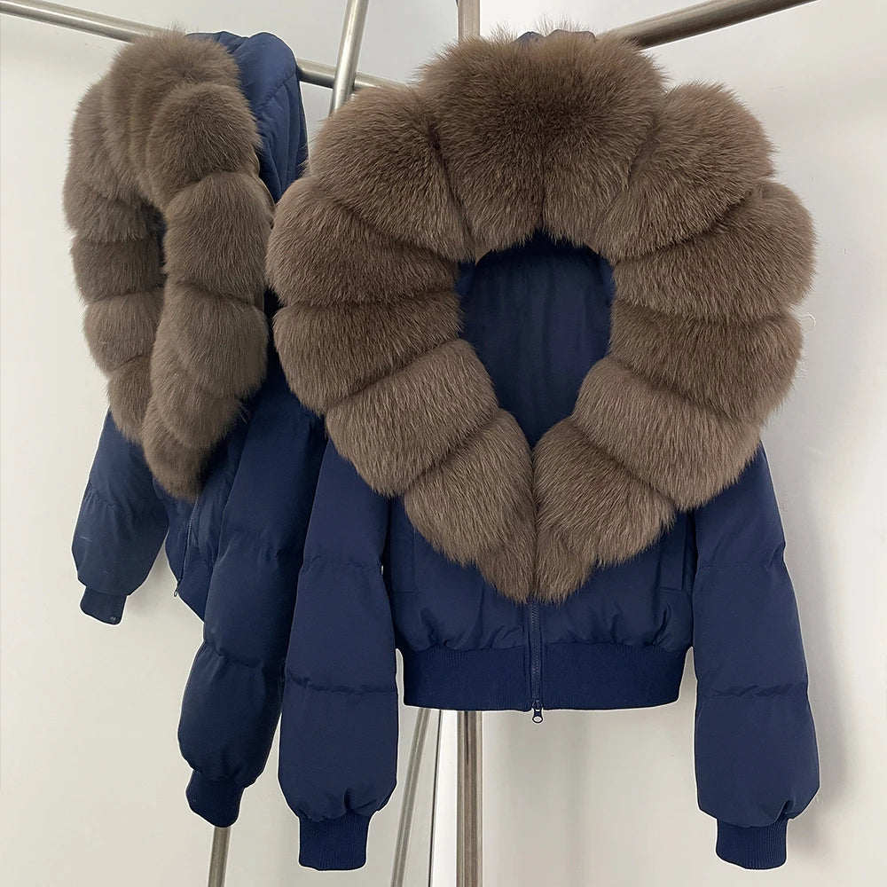 OFTBUY New Warm Thickened Autumn Winter Coat Women Short Real Fox Fur Duck Down Clothes for Women Natural Fur Puffer Coat Female