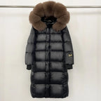 OFTBUY Natural Fox Fur Coat New Winter Clothes Women Fashion Long Hooded White Duck Down Overcoat Real Fur Puffer Jacket Female