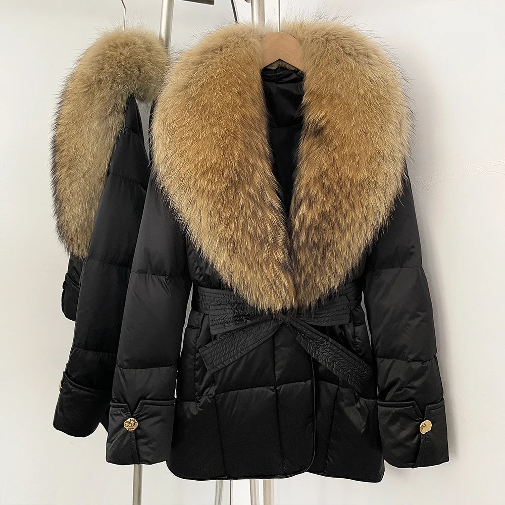 OFTBUY New Women's Winter Down Jacket Real Fox Fur Outer Clothes Female Luxury Duck Down Jacket Feather Coats and Parkas