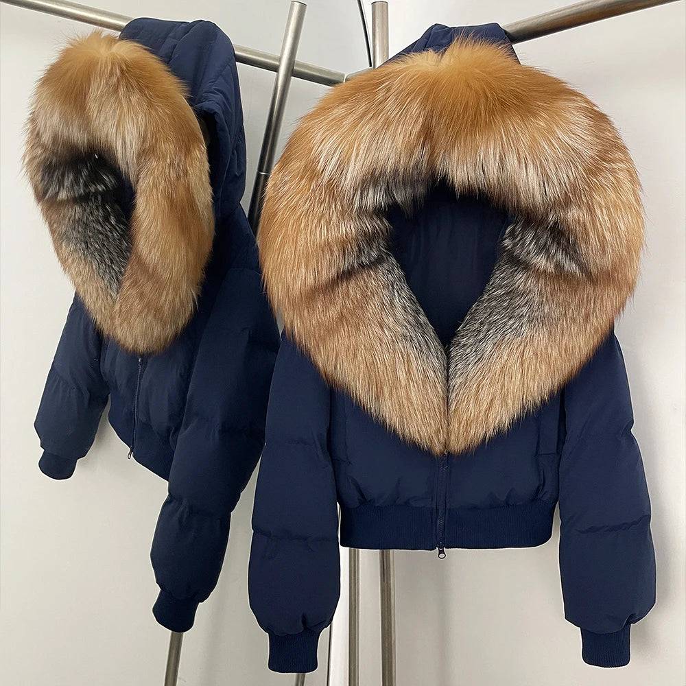 OFTBUY New Warm Thickened Autumn Winter Coat Women Short Real Fox Fur Duck Down Clothes for Women Natural Fur Puffer Coat Female