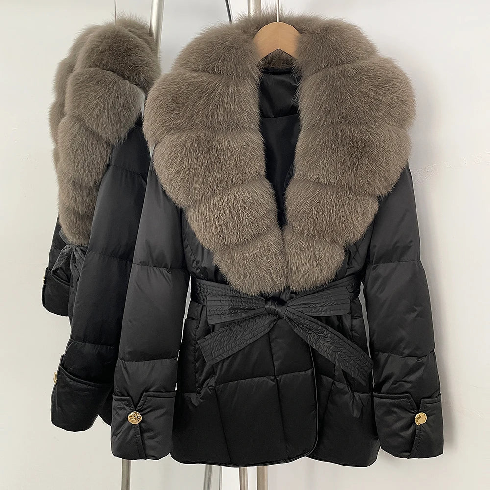 OFTBUY New Women's Winter Down Jacket Real Fox Fur Outer Clothes Female Luxury Duck Down Jacket Feather Coats and Parkas
