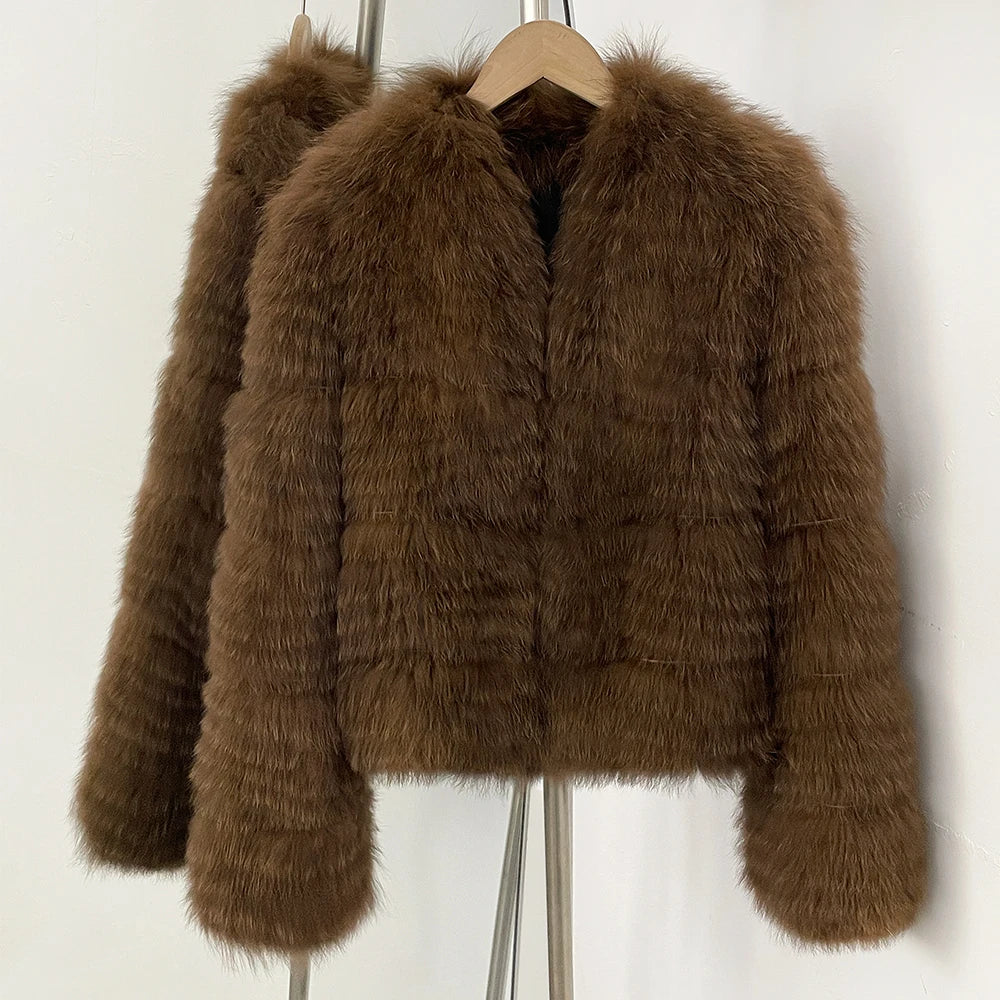 OFTBUY New Autumn Winter Clothes Women Fashion Warm Thick Real Fox Fur Jacket Female Luxury Long Natural Fur Coat Streetwear
