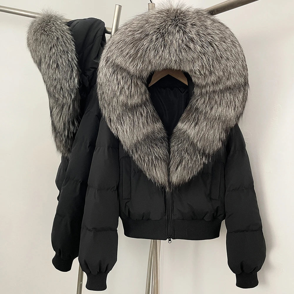 OFTBUY New Warm Thickened Autumn Winter Coat Women Short Real Fox Fur Duck Down Clothes for Women Natural Fur Puffer Coat Female