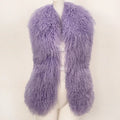 OFTBUY Solid Deep V-Neck Backless Bandage Sleeveless Jackets Fluffy Luxury Real Mongolian Fur Halter Vests Women Outerwear Coat