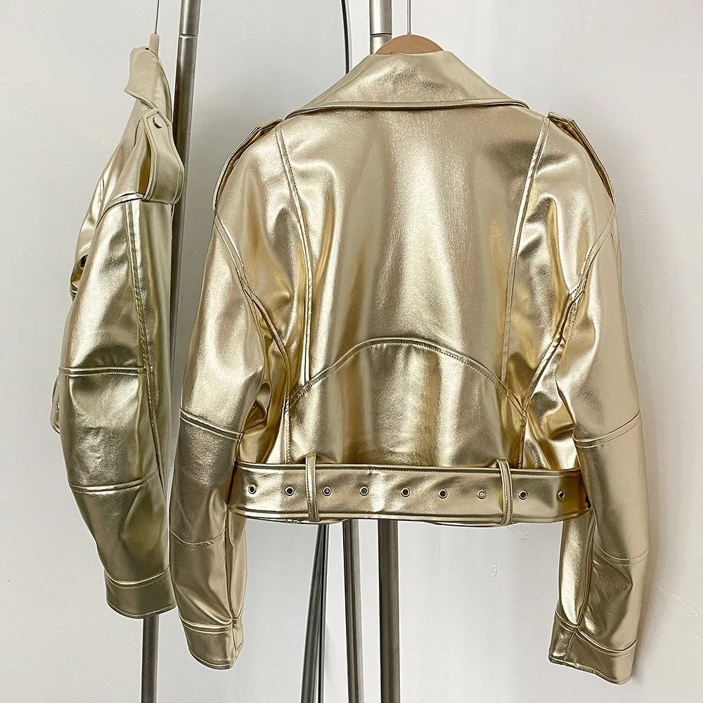 OFTBUY Fashion Faux Leather Jacket Female New Spring Autumn Long Sleeves Fake Leather Clothes Women Short Pu Leather Coat