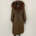 OFTBUY New Zipper Autumn Winter Clothes Women Natural Fox Fur Collar Goose Down Coat Long Warm Thickened Real Fur Puffer Jacket