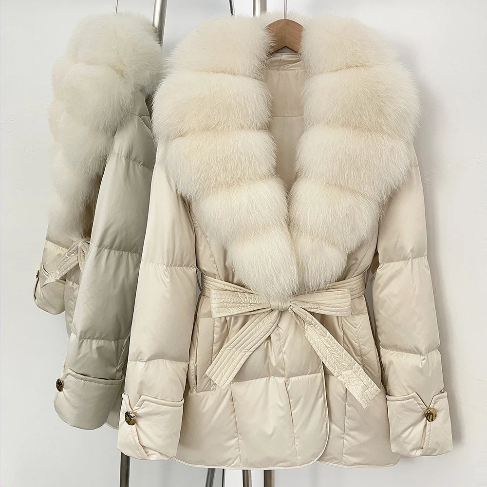 OFTBUY New Women's Winter Down Jacket Real Fox Fur Outer Clothes Female Luxury Duck Down Jacket Feather Coats and Parkas