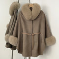 OFTBUY New Autumn Winter Coat Wool Women's Fur Sleeve Detachable Real Fox Fur Collar Warm A-line Jacket Luxury Thick Female Coat
