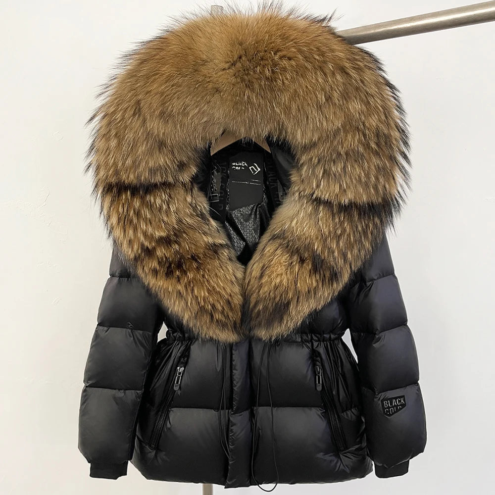 OFTBUY Big Real Fox Fur Coat Autumn Winter Clothes Women Warm Natural Fur White Goose Duck Jacket Female Hooded Puffer Jacket