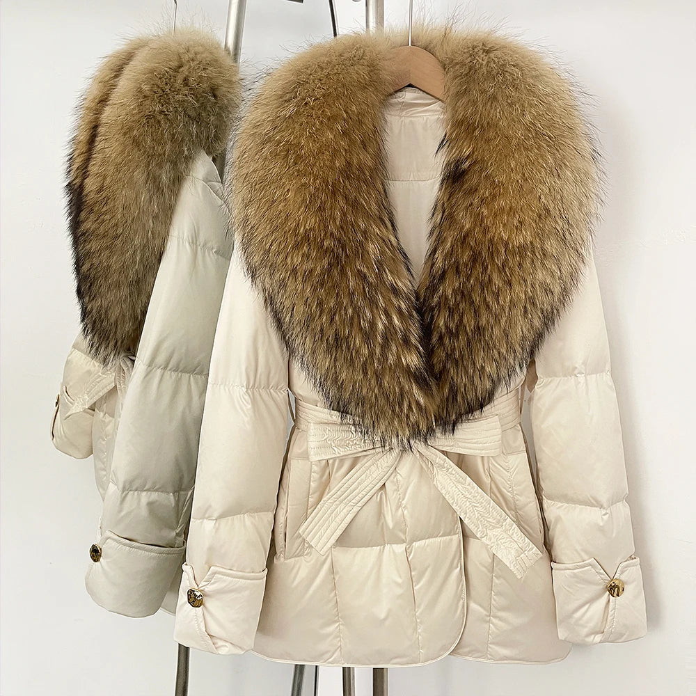 OFTBUY New Women's Winter Down Jacket Real Fox Fur Outer Clothes Female Luxury Duck Down Jacket Feather Coats and Parkas