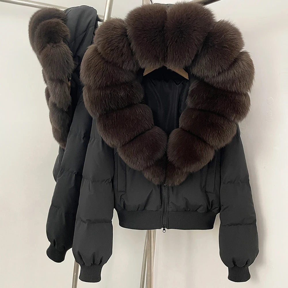OFTBUY New Warm Thickened Autumn Winter Coat Women Short Real Fox Fur Duck Down Clothes for Women Natural Fur Puffer Coat Female