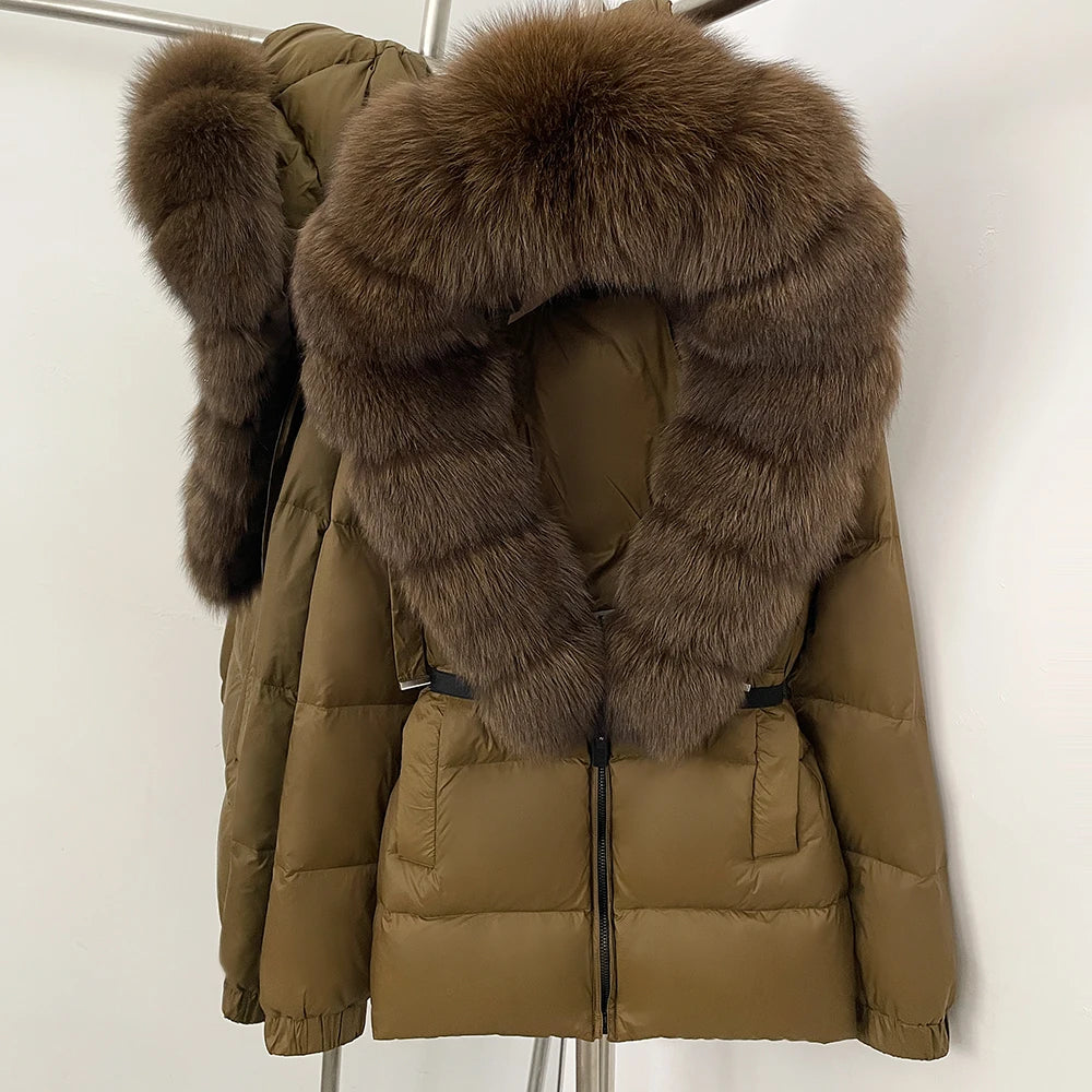 OFTBUY New Winter Clothing Puffer Jacket Women Parkas Waterproof Real Fox Fur Hooded Thick Warm 90% White Duck Down Coat Female
