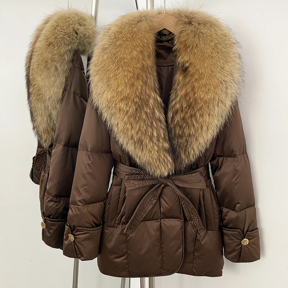 OFTBUY New Women's Winter Down Jacket Real Fox Fur Outer Clothes Female Luxury Duck Down Jacket Feather Coats and Parkas
