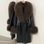 OFTBUY New Autumn Winter Clothes Women Luxury Real Mongolia Sheep Fur Jacket Femlae Long Vintage Faux Leather Streetwear Coat