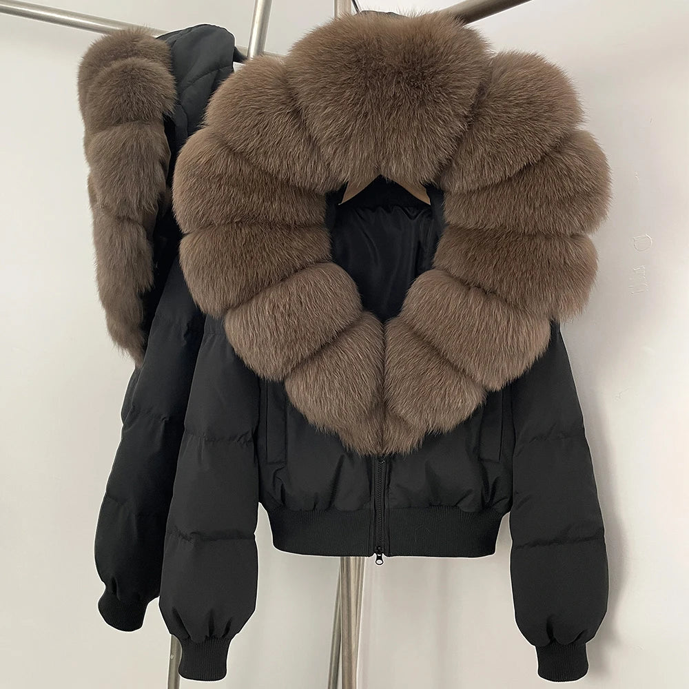 OFTBUY New Warm Thickened Autumn Winter Coat Women Short Real Fox Fur Duck Down Clothes for Women Natural Fur Puffer Coat Female