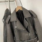 OFTBUY Fashion Faux Leather Jacket Female New Spring Autumn Long Sleeves Fake Leather Clothes Women Short Pu Leather Coat
