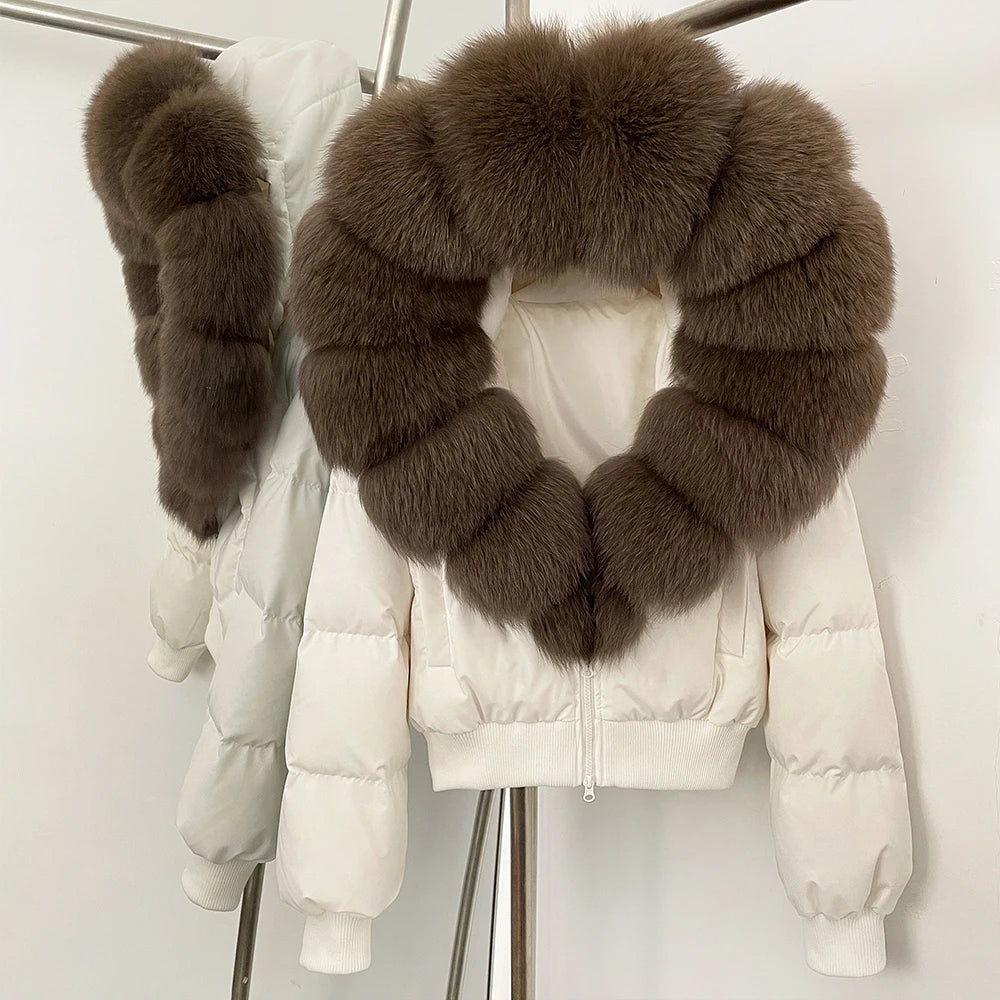 OFTBUY New Warm Thickened Autumn Winter Coat Women Short Real Fox Fur Duck Down Clothes for Women Natural Fur Puffer Coat Female