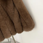 OFTBUY New Women's Real Fox Fur Coat V-Neck Textured Design Warm Winter Elegant Luxury Fashion Outerwear Natural Fur Jacket Lady