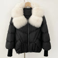 OFTBUY New Autumn Winter Clothes Women Natural Fox Fur Coat Fashion Warm Knit Sleeve Puffer Jacket Real Fur Duck Down Overcoat