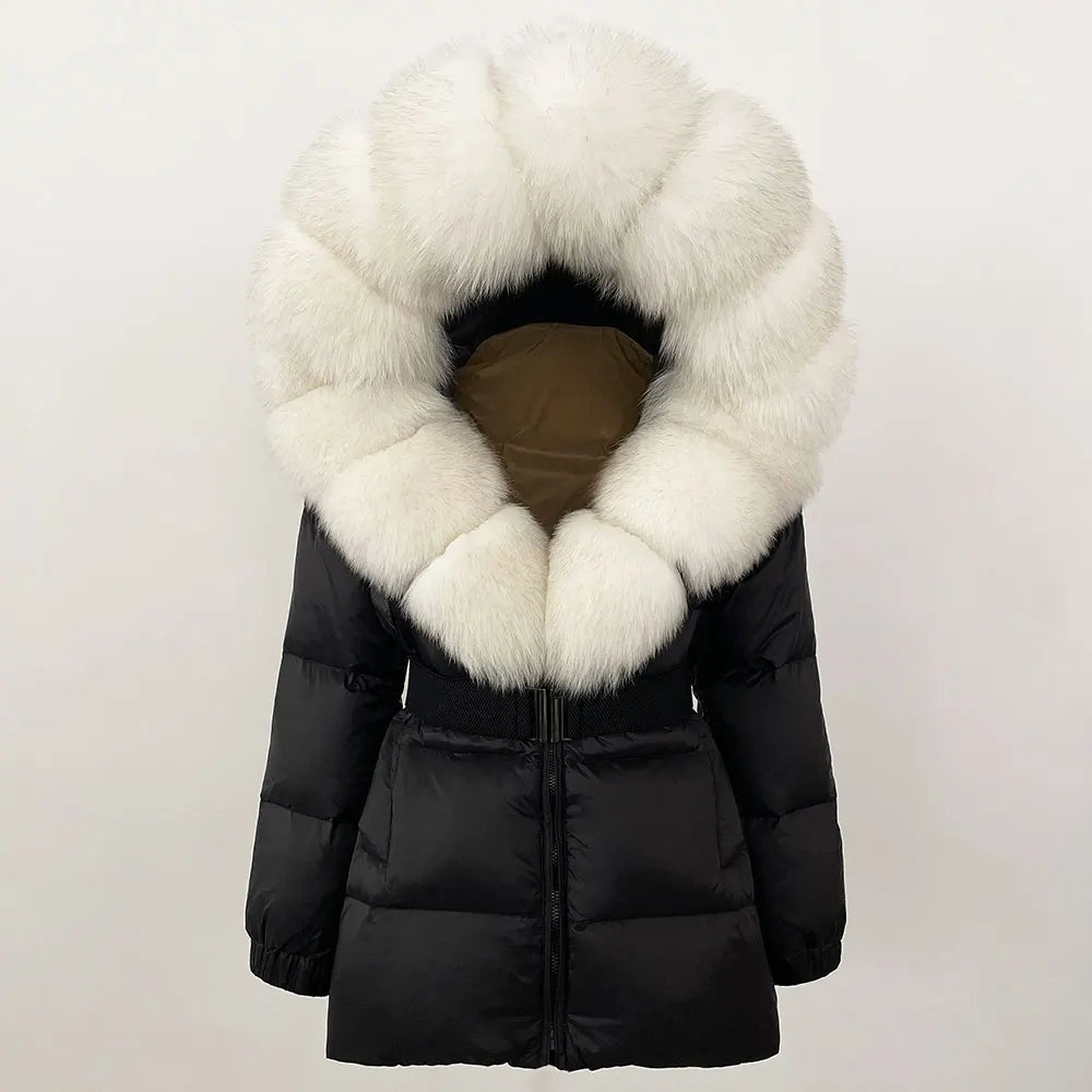 OFTBUY New Winter Clothing Puffer Jacket Women Parkas Waterproof Real Fox Fur Hooded Thick Warm 90% White Duck Down Coat Female