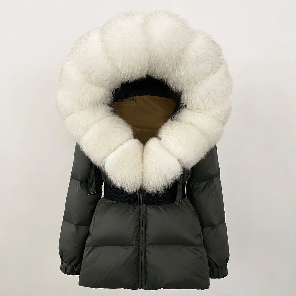 OFTBUY New Winter Clothing Puffer Jacket Women Parkas Waterproof Real Fox Fur Hooded Thick Warm 90% White Duck Down Coat Female